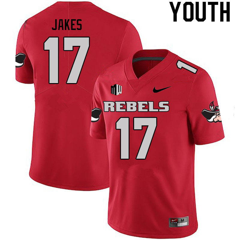 Youth #17 Jordan Jakes UNLV Rebels College Football Jerseys Sale-Scarlet